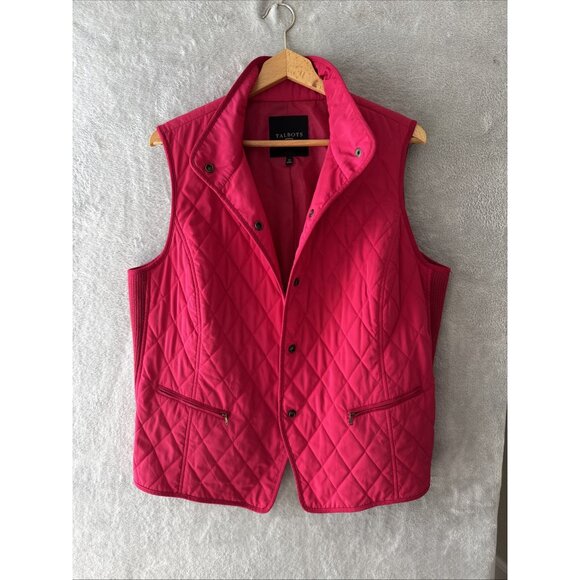 Talbots Weatherproof Quilted Puffer Casual Vest Dark Pink Women’s Size S - Picture 13 of 16